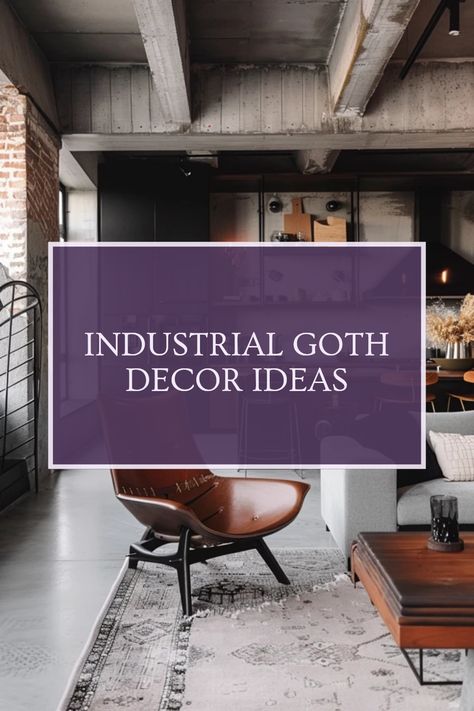 Explore inspired Industrial Goth decor ideas blending edgy styles with industrial charm, using dark colors and metallic accents for creative interior design solutions. Industrial Entryway Ideas, Goth Decor Ideas, Modern Goth Home, Grunge Decor, Industrial Goth, Realistic Home, Gothic Industrial, Modern Goth, Industrial Entryway