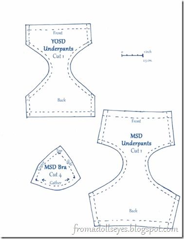 Underwear and bra patterns for MSd and Yosd sized ball jointed dolls, with tutorial. Barbie Dress Pattern, Sewing Barbie Clothes, Barbie Sewing Patterns, Barbie Doll Clothing Patterns, Diy Barbie Clothes, Doll Clothes Patterns Free, Barbie Dolls Diy, Dolls Clothes Diy, Sewing Doll Clothes