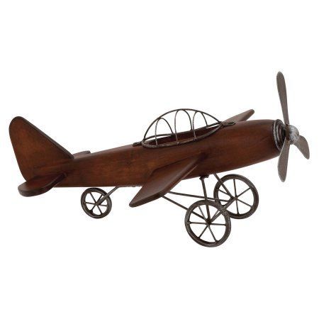 Metal Airplane, Wood Airplane, Wooden Airplane, Airplane Nursery, Airplane Decor, Miniature Display, Vintage Airplane, Vintage Sculpture, Vintage Planes