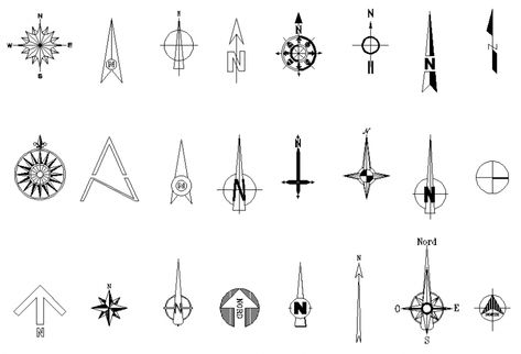 Nord vector symbol plan autocad file North Symbol Architecture, Section Symbol, Architecture Symbols, Architecture Presentation Board, Plans Architecture, House Layout Plans, Architecture Building Design, Architectural Section, Architecture Drawing Art