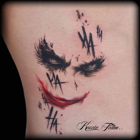 Joker Mouth Tattoo, Joker Face Tattoo, Mouth Tattoo, Rib Tattoos For Guys, Joker Tattoo Design, Body Tattoo Design, Belly Tattoos, Evil Tattoos, Web Tattoo