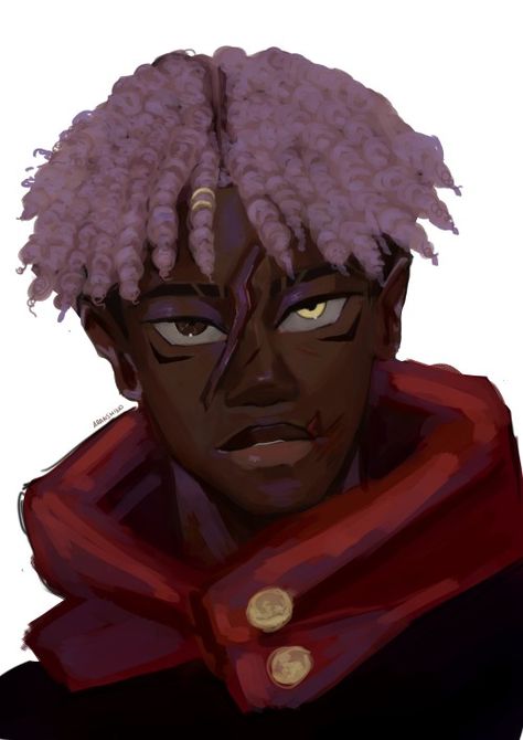 Black Anime Characters Dreads, Black Dreads, Black Anime Guy, Brothers Art, Mythical Creatures Fantasy, Fire Emblem Characters, Black Cartoon Characters, Yuji Itadori, Dope Cartoon Art