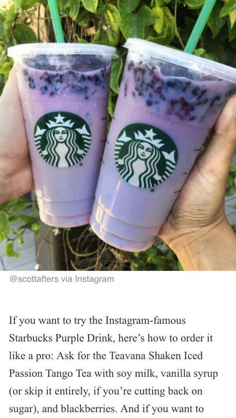 Purple Drink Starbucks, Starbucks Purple Drink, Secret Menu Starbucks, Purple Starbucks, Menu Starbucks, Purple Drink, Drink Starbucks, Starbucks Hacks, Secret Starbucks Recipes