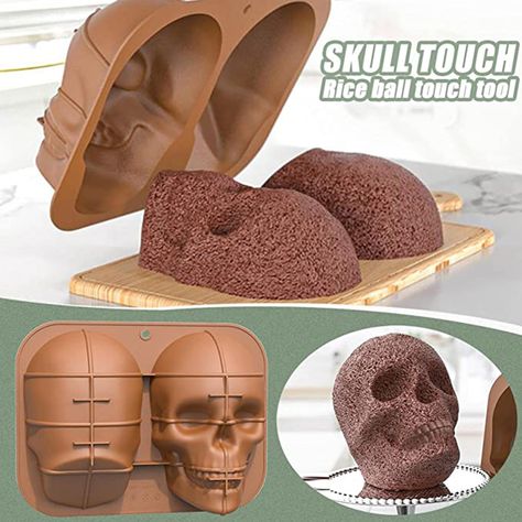 Large Skull Cake Pan Haunted Baking Cake Mold for Halloween and Birthday Party - Walmart.com Skull Cake Pan, Cake For Halloween, Sugar Skull Cakes, Chocolate Bar Molds, Skull Cake, Muffin Pans, Mini Muffin Pan, Diy Baking, Baking Cake