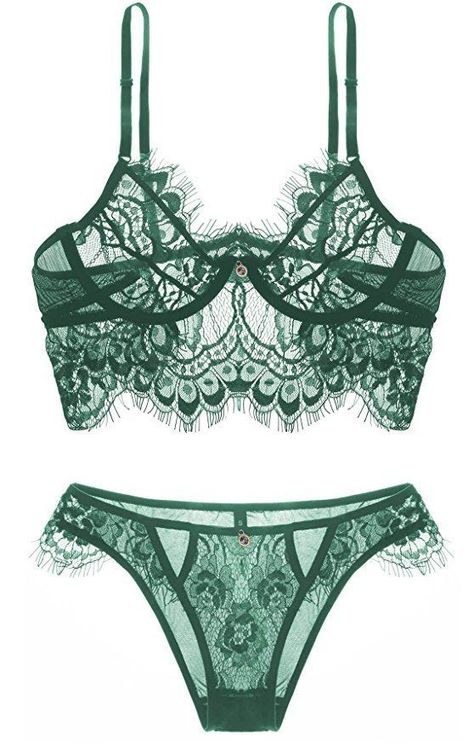 Green Lingerie, Bra And Panty Set, Lingerie Inspiration, Cute Lingerie, Lingerie Sets, Lingerie Outfits, Pretty Lingerie, Women Nightwear, Lace Lingerie