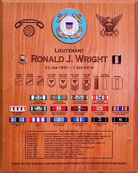 Coast Guard Samples | Honor Their Service.us Marine Corps Retirement, Retirement Plaque, Coast Gaurd, Retirement Plaques, Coast Guard Ships, Military Shadow Box, Military Retirement Gift, Retirement Ideas, Plaque Design