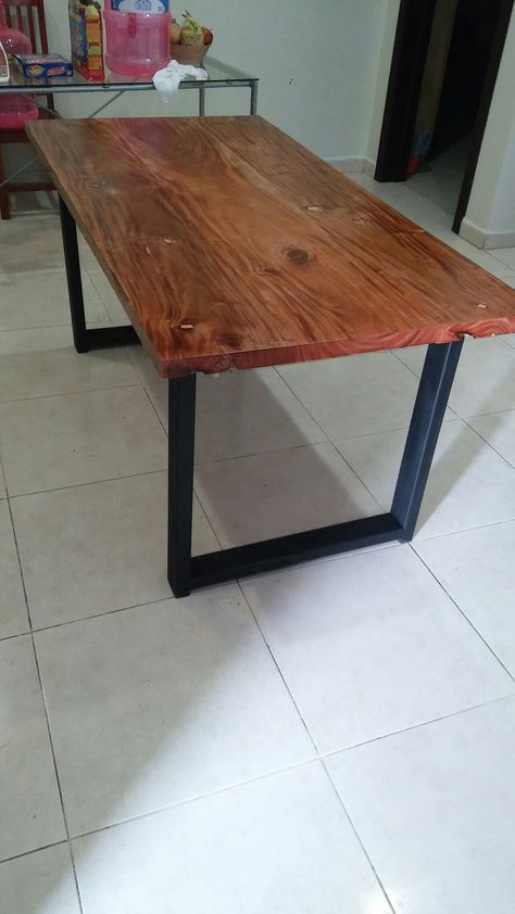 Mesa base madera Ceiba de 2"  y parte inferior con PTR 1.5"×3" acabado en mate Drafting Desk, Dining Table, Desk, Furniture, Home Decor, Home Décor