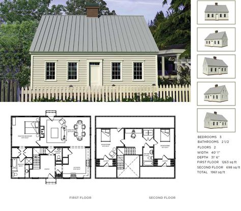 The Burroughs - 3 bedroom, 2.5 bath Cape Cod Saltbox Colonial Cape Cod House Plans, 3 Bedroom Cape Cod Floor Plans, Saltbox Floor Plans, Cap Cod Floor Plans, Salt Box House Plans, Saltbox House Plans, Cape House Plans, Maine Cabin, Cape Cod House Plans