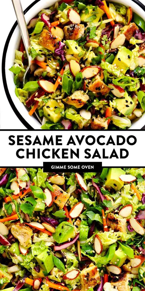 Salads Recipes For Dinner Healthy, Good Salads Healthy, Salad Recipes Savory, Great Salads Healthy, Healthy Snack Salads, Salads With Sesame Dressing, Meal Sized Salads, Sesame Salad Recipes, Meal Salads Recipes Chicken