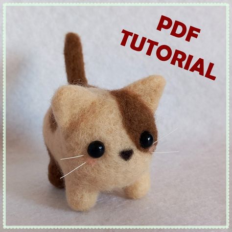 PDF TUTORIAL diy - Cat needle felting - infeltrimento ad ago - lana infeltrita - gatto di lana - kawaii neko - nekottini - hand - LOVEttini's Ko-fi Shop - Ko-fi ❤️ Where creators get support from fans through donations, memberships, shop sales and more! The original 'Buy Me a Coffee' Page. Needle Felting Cats, Diy Cat, Tutorial Diy, Cat Diy, Plush Dolls, Diy Handmade, Needle Felting, Pdf Pattern, Step By Step