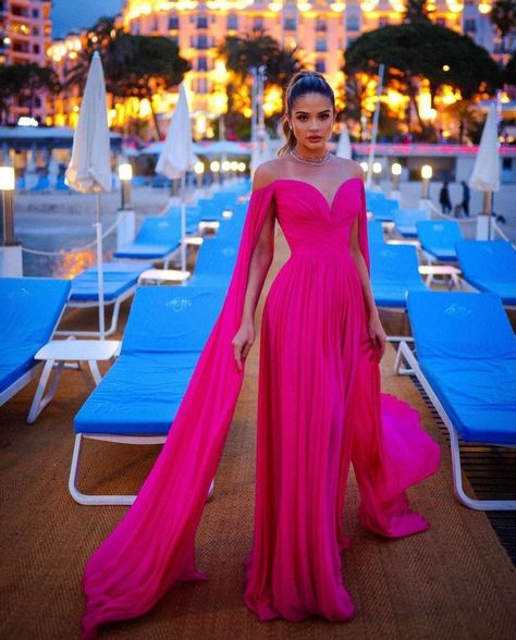 Boho Evening Gown, Cannes Film Festival 2022, Godmother Dress, Custom Made Prom Dress, Celebrity Gowns, Soiree Dress, Festival 2022, A Line Maxi Dress, Chiffon Evening Dresses