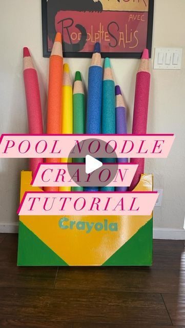 Mrs. B on Instagram: "Sharing how I made these adorable pool noodle crayons again because someone just asked me about them today. I love they add character and dimension to my classroom walls. 🖍️ @teacherslovehacks   #teachertutorial #classroomdecor #classroomsetup #diy #crayola #teacher #reachersofinstagram #teachersfollowteachers #teachertips #teacherhacks #firstgradeteacher #firstgrade #teacherslovehacks" Pool Noodle Pencil Diy, Pool Noodle Crayons, Bible Buddies, Crayon Decorations, Noodle Hacks, Noodle Art, Pool Noodle Crafts, Diy Crayons, Crayon Crafts