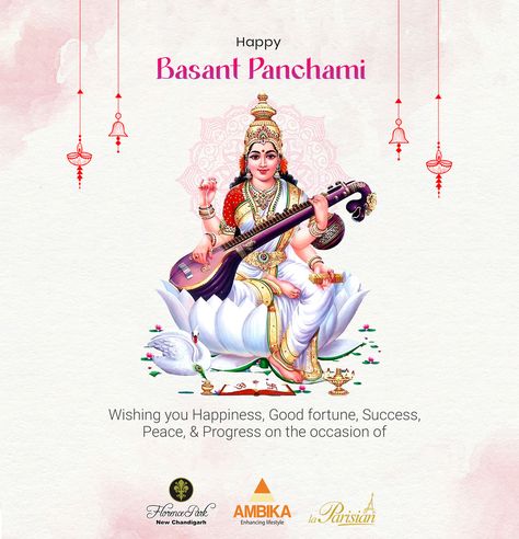 Today is the day to worship Goddess Saraswati and seek her blessings to attain knowledge, become more wise, live a life free from negativity and darkness. Wishing you and your loved ones a happy Basant Panchami. #basantpanchami #saraswatipuja #vasantpanchami #saraswati #india #festival #goddess #basant #happybasantpanchami #puja #indianfestival #goddesssaraswati #panchami #blessings #ambikarealcon Saraswati Pooja Poster, Saraswati Puja Poster, Happy Basant Panchami Wishes, Saraswati Puja Wishes, Vasantha Panchami, Happy Saraswati Puja, Messi Posters, Festival Goddess, Saraswathi Pooja