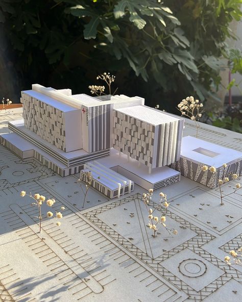 Stepping Architecture, 3d Architecture Modeling, Sectional Model Architecture, Hospital Design Architecture Concept Projects, Hospital Architecture Concept, Architecture Site Model, Hospital Architecture Design, Hotel Design Concept, Ecumenical Church