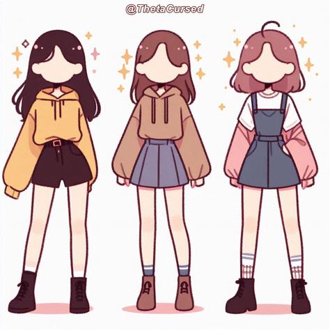 Clothes Cute Drawing, Yellow Outfits Drawing, Cute Outfit Drawings Easy, Simple Anime Outfits, Cute Clothes Drawing Kawaii, Cute Outfits Drawings Character Design, Drawing Inspo Outfits, Blush Drawing Reference, Cute Outfit Designs Drawing