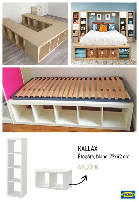 Les Ikea Hacks : le must de la déco personnalisée - Rhinov Ikea Bed Hack, Beautiful Bed Designs, Hiasan Bilik Tidur, Ikea Hack Ideas, Convertible Furniture, Ikea Furniture Hacks, Decor Ikea, Ikea Bed, Furniture Small Spaces