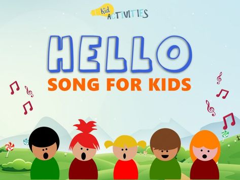 hello song for kids Clean Songs, Hello Song For Kids, Hello Song, 90 Songs, Vocal Exercises, Music Lessons For Kids, Songs For Kids, Kindergarten Themes, Music Lesson