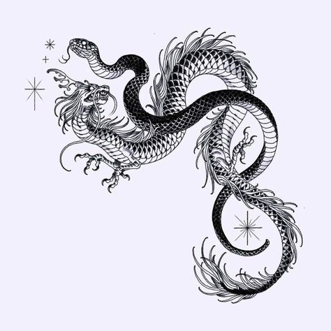 Snake Tattoo Meaning, Dragon Tattoo Meaning, Henne Tattoo, Dragon Snake, Snake Tattoos, Dragon Tattoo Art, Snake Dragon, Tattoos Meaning, Snake Tattoo Design