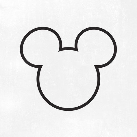 Mickey Mouse Outline, Mickey Tattoo, Mickey Mouse Tattoo, Head Outline, Designs For Cricut, Mouse Tattoos, Free Characters, Mickey Mouse Head, Mickey Head