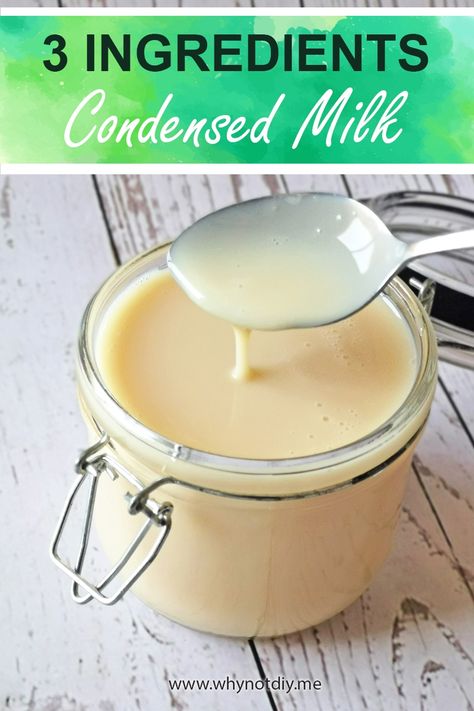 Condensed Milk Recipes Easy, Make Condensed Milk, Condensed Milk Recipes Desserts, Milk Recipes Dessert, Homemade Sweetened Condensed Milk, Homemade Condensed Milk, Sweetened Condensed Milk Recipes, Sweet Condensed Milk, Cooking Substitutions