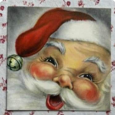 Paint Santa Face, Santa Faces To Paint, Faces To Paint, Paint Santa, Class Newsletter, Images Noêl Vintages, Santa Faces, Santa Cross Stitch, Blue Christmas Decor