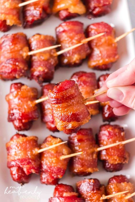 Easy Bacon Wrapped Smokies, Mini Hot Dogs Wrapped In Bacon, Little Winnie Wrapped In Bacon, Bacon Wrapped Wieners Lil Smokies, Little Smokies Wrapped In Bacon Oven, Bacon Wrapped Cocktail Weenies, Lil Smokies And Bacon, Cocktail Wieners Wrapped In Bacon, Bacon Wrapped Lil Smokies Brown Sugar