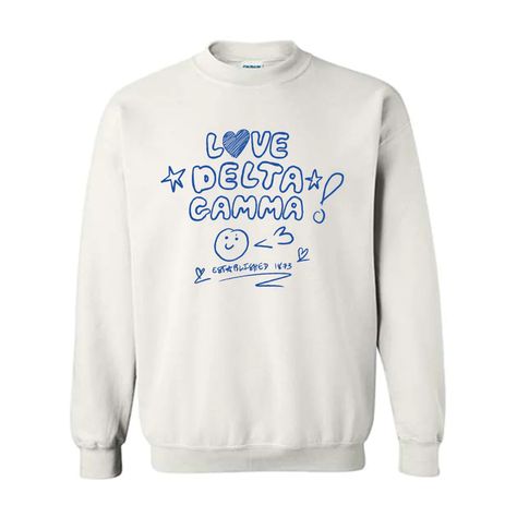 Club Sweatshirt Designs, Delta Gamma Shirt, Delta Gamma Sweatshirt, Alpha Gamma Delta Merch, Sorority Exec Sweatshirts, Delta Gamma Merch, College Shirts Design, Cute Sorority Shirts, Sorority Sweatshirt Design