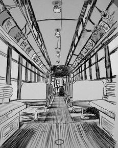 School Bus Drawing, Library Drawing, Bus Drawing, Train Drawing, Perspective Drawing Architecture, Perspective Drawing Lessons, Scene Drawing, Building Drawing, Perspective Art