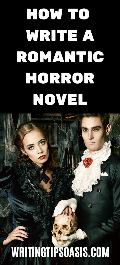 how to write a romantic horror novel Writing A Horror Novel, Horror Storyboard, Horror Writing Tips, Romantic Horror, Horror Romance, Grammar Tips, Thriller Novels, Writing Things, Aspiring Author