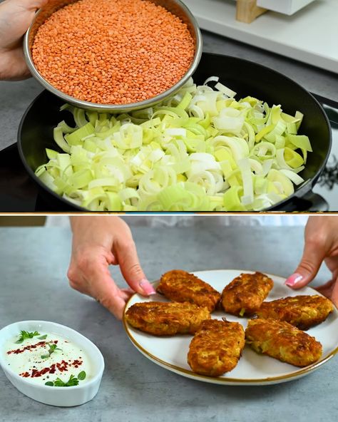 Red Lentil Patties Recipe - Greenku Recipes Lentil Patties Recipe, Red Lentil Patties, Lentil Patties, Raisin Muffins, Vegetable Cake, Roast Vegetables, Good Food Good Mood, Red Lentils, Patties Recipe