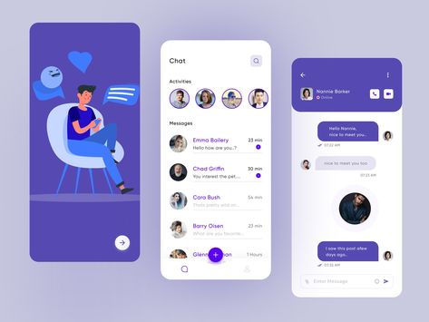 Chat App Design by Shaharia Hossen We Chat App, Chat App Web Design, Messaging App Design, Chat App Design, Chat Interface Design, Chat App Ui Design, Chat Ui Design, Chat App Ui, Mobile Chat App