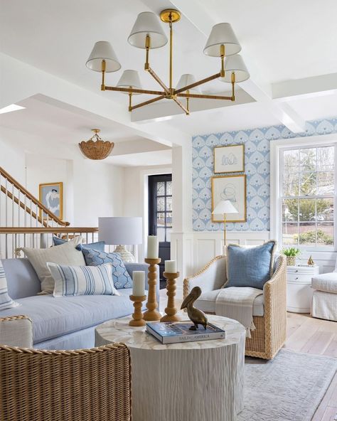 All Posts • Instagram Serena And Lily Living Room Inspiration, Serena And Lily Living Room, Interior Design Rules, Coastal Family Rooms, Coastal Cottage Living Room, Coastal Interior Design, Blue And White Decor, Beach House Living Room, Coastal Interior