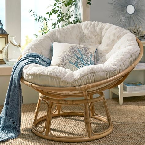 Papasan Natural Chair Frame | Pier 1 Papasan Chair Frame, Round Wicker Chair, Wooden Office Chair, Natural Chair, Chair Frame, Round Chair, Wicker Chairs, Papasan Chair, White Chair