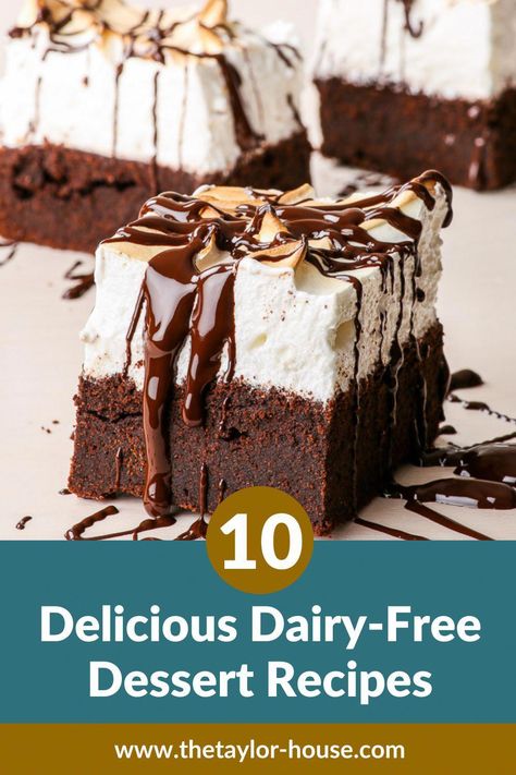 Head over to the blog to check out these delicious Dairy-Free Dessert recipe options that your family is going to LOVE! Best Non Dairy Desserts, Dessert Without Dairy Products, Dairy Free Bars Recipes, Quick Easy Dairy Free Dessert, Christmas Dessert Dairy Free, Dairy Free Birthday Dessert, Dairy Free Cakes Recipe, Dairy Egg Free Desserts, Dairy Free Oreo Dessert