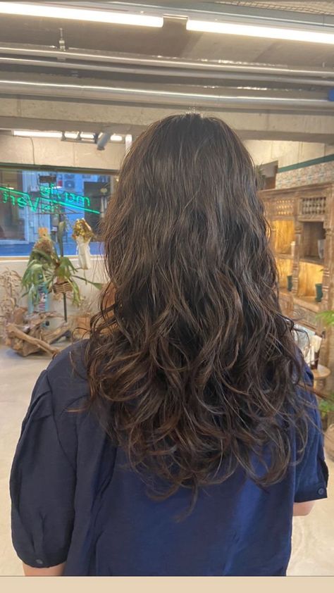 Layers With Natural Wavy Hair, Butterfly Haircut Natural Wavy Hair, 2b Hair With Layers, Brown Wavy Hair With Layers, Butterfly Haircut With Wavy Hair, Butterfly Haircut Medium Wavy, 2b Hair Aesthetic, Butterfly Haircut Wavy Curly Hair, Long Layered Hair Wavy Natural