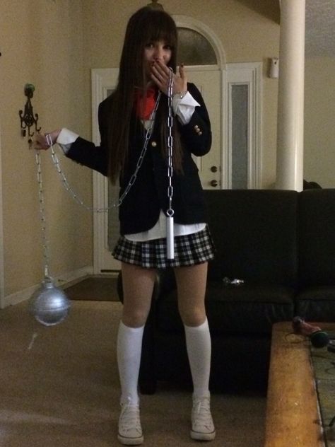 Here I am as gogo yubari from kill bill. Diy costume Go Go Kill Bill, Go Go Yubari Costume, Gogo Costume Kill Bill, Gigi Yubari Costume, Kill Bill Gogo Yubari Costume, Gogo Yubari Makeup, Gogo Yubari Cosplay, Perfect Blue Halloween Costume, Gogo Kill Bill Costume