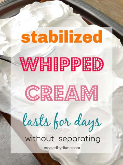 Stabilized Whipped Cream Icing, Whipped Cream Frosting Stabilized, Cake Decorating With Whipped Cream Icing, Stabilized Whipping Cream, Stabilized Whip Cream Frosting, Bakery Whipped Cream Frosting, Best Stabilized Whipped Cream, Cream Frosting Recipe Whipped, Whipped Filling For Cakes