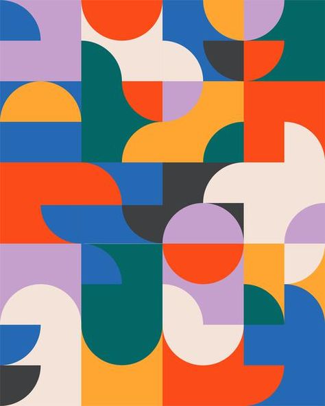 Bauhaus Palette, Bauhaus Color Palette, Bauhaus Design Pattern, Bauhaus Background, Geometric Mural, Bauhaus Colors, Bauhaus Pattern, Mural Colorful, Jewelry Store Design