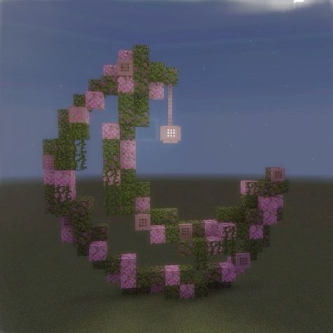 Cute Heart Minecraft Builds, Pink Banners Minecraft, Pink Greenhouse Minecraft, Valentine Minecraft Ideas, Pink Mushroom House Minecraft, Fairy Wall Minecraft, Melanie Martinez Minecraft Builds, Minecraft Egg Display, Cute Girly Minecraft Builds