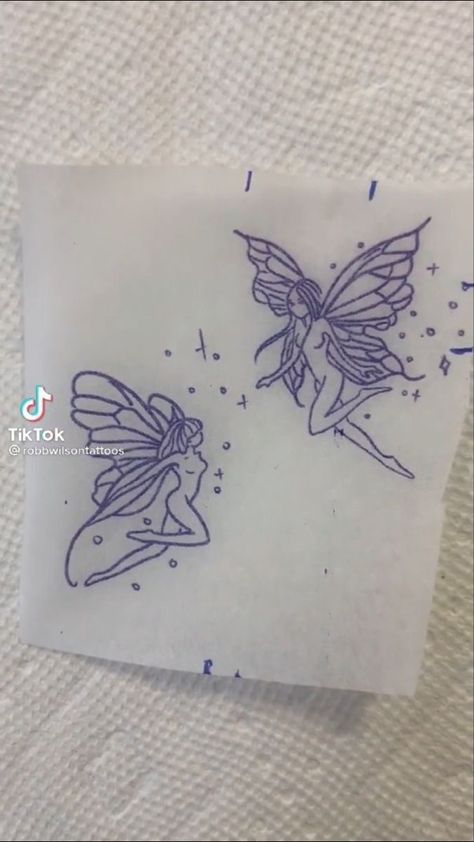 Tiny Pixie Tattoo, Two Fairy Tattoo Designs, 2 Fairies Tattoo, 3 Fairy Tattoo, Pixie Tattoo Fairy, Fairy Line Art, Fairy Tattoo Ideas, 1111 Tattoo, Pixie Tattoo