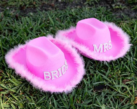 Hot Pink Hat, Bachelorette Hats, Custom Cowboy Hats, Cow Hat, Honeymoon Trip, Mrs Sweatshirt, Bachelorette Favors, Hat Custom, Bridal Gift