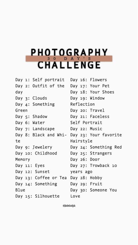 30 Day Instagram Challenge, Photography Challenge Beginners, Hastag Instagram, Challenge Photography, Pinterest Photography, What To Do When Bored, Instagram Challenge, Vie Motivation, Photography Basics