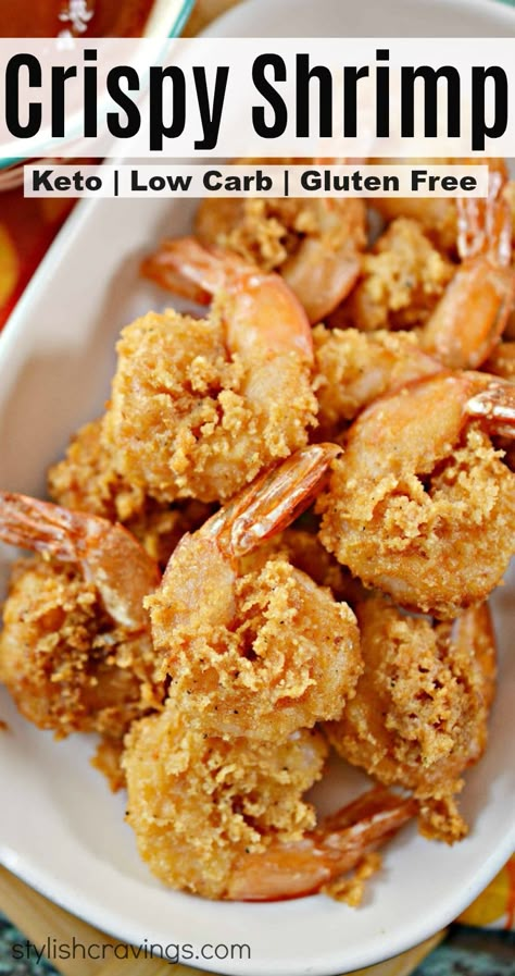 Air Fryer Keto, Low Carb Shrimp Recipes, Fried Shrimp Recipes, Keto Shrimp Recipes, Keto Shrimp, Delicious Low Carb Recipes, Crispy Shrimp, Shrimp Recipes Healthy, Low Carb Veggies