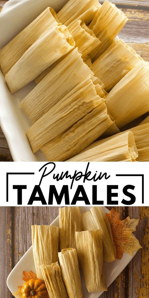 These irresistible Pumpkin Tamales are sweet and perfectly spiced. This Fall dish is the most delicious and epic ending to any meal. Masa For Tamales, Sweet Tamales, Tamales Recipe, Healthy Cooking Oils, Pork Tamales, Mexican Sweet Breads, Crazy Kitchen, Tamale Recipe, Spanish Dishes