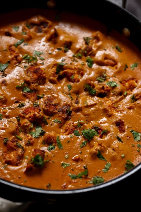 You will love this delicious, restaurant-style butter chicken recipe! Marinated and crisped Tofu is our “chicken” in a creamy, decadent Indian butter curry sauce. Find out how to make vegan butter chicken tofu! (gluten-free with nut-free and soy-free options) Butter Curry, Butter Tofu, Vegan Butter Chicken, Butter Chicken Recipe, Curry Sauce, Tofu Recipes, Vegan Butter, Butter Chicken, Soy Free