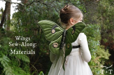 Wings Sew-Along - Materials – Twig + Tale Butterfly Wings Costume, Diy Fairy Wings, Bee Wings, Diy Wings, Moth Wings, Fairy Festival, Sewing To Sell, Fabric Butterfly, Home Sewing