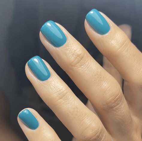 Short Blue Nail Designs, Short Blue Nails, Short Natural Nails, Summer Gel Nails, Blue Nail Designs, Blue Nail, Jelly Nails, Nail Color, Blue Paint