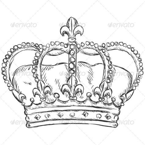 Royal Crown - Man-made Objects Objects King Crown Drawing, Crown Painting, Basketball Drawings, King Drawing, Queen Drawing, Tom Et Jerry, Crown Drawing, Crown Tattoo Design, Crown Art