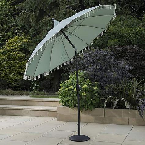 Carousel 2.7m Parasol | Dunelm Style Ibiza, Garden Parasol, Parasol Umbrella, Shade Sails, Patio Covers, Garden Parasols, Garden Umbrella, Parasol Base, Small Cottage