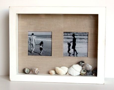 7 Creative Beach Vacation Photo Display Ideas. Beach Shadow Boxes, Diy Photo Frames, Photo Frame Design, Vacation Memories, Diy Picture Frames, Diy Picture, Vacation Photos, Beach Crafts, Seashell Crafts